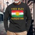 Her Biji Kurdistan Flag Kurdish Kurd Erbil Kurdi Kurdistan Langarmshirts Geschenke für alte Männer