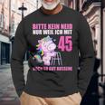Bitte Kein Eneid Gut Aussehe 45 Jahre Unicorn 45Th Birthday Langarmshirts Geschenke für alte Männer