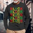 Black History Love Joy Pride African American Long Sleeve T-Shirt Gifts for Old Men