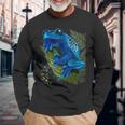 Blue Poison Dart Frog Colored Exotic Animal Amphibian Pet Long Sleeve T-Shirt Gifts for Old Men