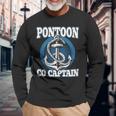 Boating Pontoon Co Captain Son Boy Kid Dad Grandpa Boat Long Sleeve T-Shirt Gifts for Old Men