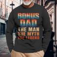 Bonus Papa Der Mann Der Mythos Die Legende Männer Sonnenuntergang Stepdad Langarmshirts Geschenke für alte Männer