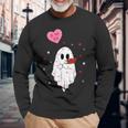 Be My Boo Valentine Ghost With Balloon Happy V Day Couple Long Sleeve T-Shirt Gifts for Old Men