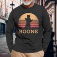 Boone North Carolina Vintage Bear Nc Distressed 80S Sunset Long Sleeve T-Shirt Gifts for Old Men