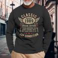 Born In 1989 Birthday Classic Car Vintage 1989 Birthday Long Sleeve T-Shirt Gifts for Old Men