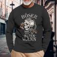 Böser Alter Mann Opa Papa Totenkopf Skullintage Wikinger Langarmshirts Geschenke für alte Männer