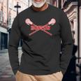 Boston Lacrosse With Lax Sticks Long Sleeve T-Shirt Gifts for Old Men