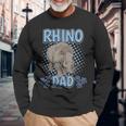 Boys Rhino Dad Rhinoceros Quote Father's Day Rhinos Long Sleeve T-Shirt Gifts for Old Men