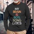 My Brain Is 90 Song Lyrics Lyricist Long Sleeve T-Shirt Gifts for Old Men