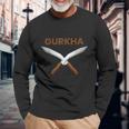 Brave Gurkha Khukuri Bravery Long Sleeve T-Shirt Gifts for Old Men