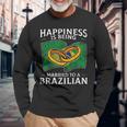 Brazilian Marriage Brazil Married Flag Wedded Culture Long Sleeve T-Shirt Gifts for Old Men