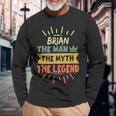Brian The Man The Myth The Legend Custom Name Long Sleeve T-Shirt Gifts for Old Men