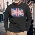 Brighton United Kingdom British Flag Vintage Uk Souvenir Long Sleeve T-Shirt Gifts for Old Men