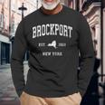 Brockport New York Ny Vintage Athletic Sports Long Sleeve T-Shirt Gifts for Old Men