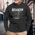 Brooklyn New York Backprint Long Sleeve T-Shirt Gifts for Old Men