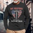 My Brother Is My Guardian Angel He Watches Over My Back Long Sleeve T-Shirt Gifts for Old Men