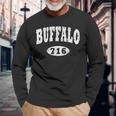 Buffalo 716 Vintage Bflo Wny Distressed B-Lo Long Sleeve T-Shirt Gifts for Old Men
