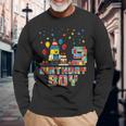 Building Bricks 9Th Birthday Boy Master Builder 9 Years Old Long Sleeve T-Shirt Gifts for Old Men