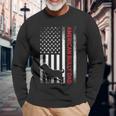 Bully American Pitbull Dog Dad Vintage Flagpet Lover Long Sleeve T-Shirt Gifts for Old Men
