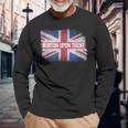 Burton Upon Trent United Kingdom British Flag Vintage Uk Long Sleeve T-Shirt Gifts for Old Men