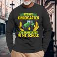Bye Bye Kindergarten Ich Fahre Jetzt In Die Schule Tractor Langarmshirts Geschenke für alte Männer