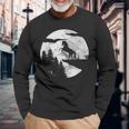 Caballo Potro Noche Luna Llena Jinete Equitación Caballo Camiseta de manga larga Regalos para ancianos