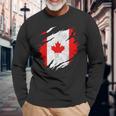 Canada Canadian Flag Vintage Langarmshirts Geschenke für alte Männer