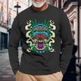 Cannabis Tiki Mask Hawaiian Totem Smoke Weed Hemp Idea Long Sleeve T-Shirt Gifts for Old Men