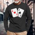Card Game Spades And Heart As Cards For Skat And Poker Langarmshirts Geschenke für alte Männer