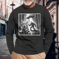 Cat Selfie With Bigfoot & Ufo Sasquatch & Cat Long Sleeve T-Shirt Gifts for Old Men