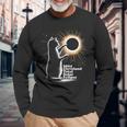 Cat Solar Eclipse Cleveland 8 April 2024 Souvenir Long Sleeve T-Shirt Gifts for Old Men