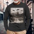 Cat Ufo Meme Cat Selfie With Ufos Long Sleeve T-Shirt Gifts for Old Men