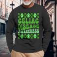 Celiac Disease Awareness Green Ribbon Gluten Long Sleeve T-Shirt Gifts for Old Men