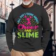 Cheer And Slime Cute Cheerleading Cheerleader Long Sleeve T-Shirt Gifts for Old Men