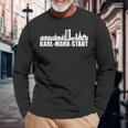 Chemnitz Karl-Marx City Skyline Nischel Idea Langarmshirts Geschenke für alte Männer
