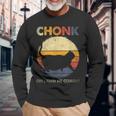 Chonk Cat Big Meme Retro Style Vintage Cats Memes Long Sleeve T-Shirt Gifts for Old Men