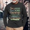 Christian Bible Verse Quote 1 Corinthians 134 Long Sleeve T-Shirt Gifts for Old Men