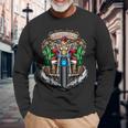 Christmas Motorcycle Santa Skull Santa Bike Rider Long Sleeve T-Shirt Gifts for Old Men