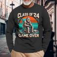 Class Of 2024 Graduation Seniors 24 Gamer Game Over Long Sleeve T-Shirt Gifts for Old Men