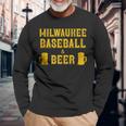 Classic Milwaukee Baseball & Beer Fan Retro Vintage Long Sleeve T-Shirt Gifts for Old Men