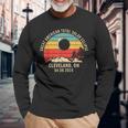 Cleveland Ohio Oh Total Solar Eclipse 2024 Long Sleeve T-Shirt Gifts for Old Men