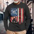 Coal Miner Patriotic Usa Flag Pitman Underground Mining Long Sleeve T-Shirt Gifts for Old Men
