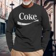 Coca-Cola Distressed Original Logo Langarmshirts Geschenke für alte Männer