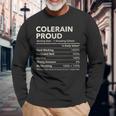 Colerain North Carolina Proud Nutrition Facts Long Sleeve T-Shirt Gifts for Old Men