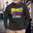 Colombia Flag Jersey Colombian Soccer Team Colombian Long Sleeve T-Shirt Gifts for Old Men