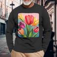 Colorful Tulip Costume Long Sleeve T-Shirt Gifts for Old Men