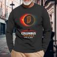 Columbus Indiana Total Solar Eclipse 2024 Long Sleeve T-Shirt Gifts for Old Men
