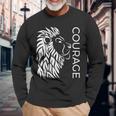 Courage Brave Lion Fighters Fearless Inspiring Long Sleeve T-Shirt Gifts for Old Men