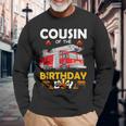 Cousin Of The Birthday Boy Fire Truck Firefighter Party Long Sleeve T-Shirt Gifts for Old Men