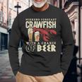 Crawfish Boil Weekend Forecast Cajun Beer Festival Long Sleeve T-Shirt Gifts for Old Men